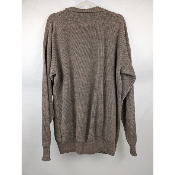 Vtg Cabelas Mens Knit Pullover Sweater Brown Button Long Sleeve XL Heavyweight - Picture 8 of 10